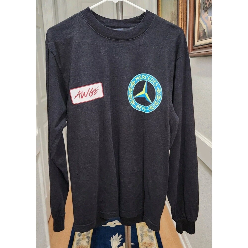 Mens AWGE x Mercedes Benz Black Long Sleeve T-Shirt Size Small A$AP Worldwide